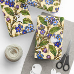 Small Blue Forget-Me-Not Floral Wrapping Paper | Vintage Botanical Pattern - Image 4