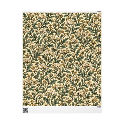 Yarrow Wildflower Wrapping Paper | Vintage Montana Botanical Pattern