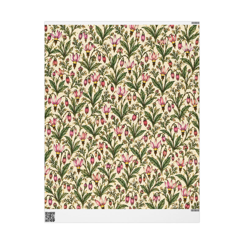 Shooting Star Floral Pattern Wrapping Papers | Vintage Botanical Gift Wrap