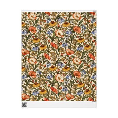 Vintage Wildflower Pattern Wrapping Paper | Floral Gift Wrap Roll