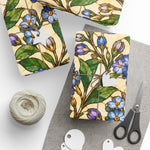 Large Blue Forget-Me-Not Floral Wrapping Paper | Vintage Botanical Pattern - Image 4