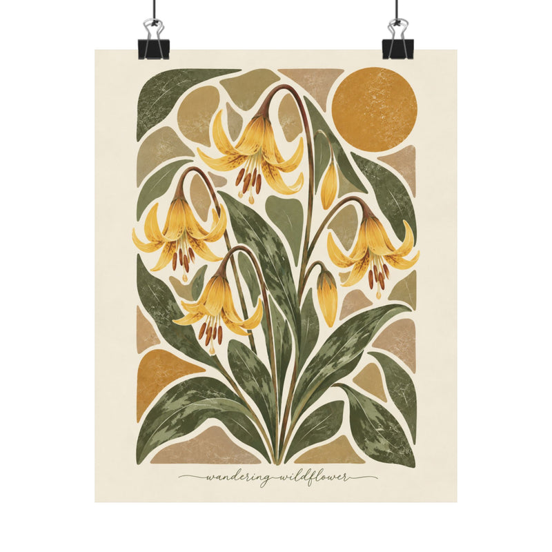 Glacier Lily | Botanical Wildflower Art Print