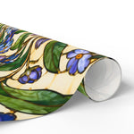 Large Blue Forget-Me-Not Floral Wrapping Paper | Vintage Botanical Pattern - Image 3