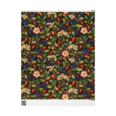 Vintage Botanical Floral Wrapping Papers | Dark Floral Gift Wrap