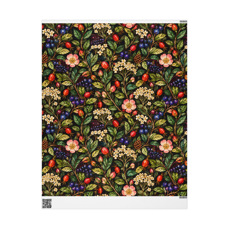 Vintage Botanical Floral Wrapping Papers | Dark Floral Gift Wrap