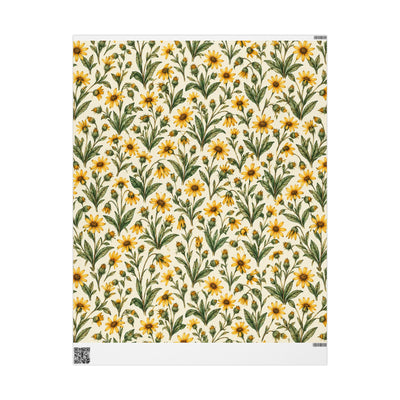 Yellow Arnica Wildflower Pattern Wrapping Papers | Floral Gift Wrap Roll