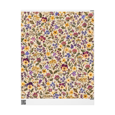 Montana Wildflower Meadow Wrapping Paper | Vintage Cottage Botanical Floral Pattern