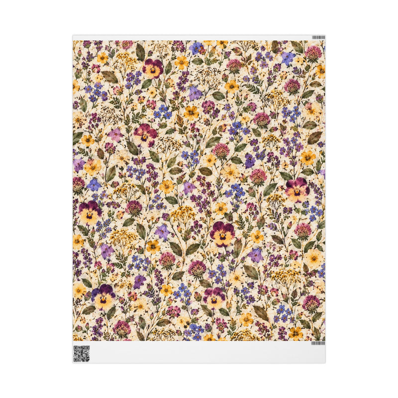 Montana Wildflower Meadow Wrapping Paper | Vintage Cottage Botanical Floral Pattern