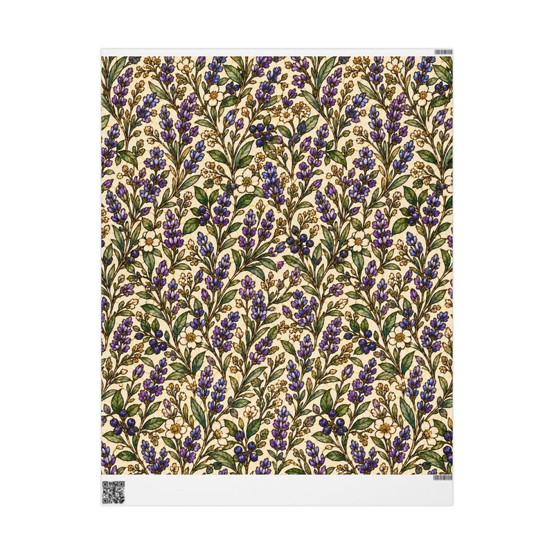 Lavender Vine Pattern Wrapping Paper | Floral Gift Wrap, Vintage Botanical