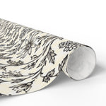 Black Floral Vine Wrapping Papers | Botanical Gift Wrap Roll - Image 3