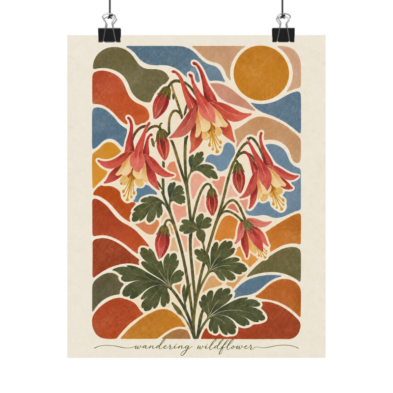 Wild Columbine | Montana Wildflower Botanical Art Print