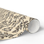 Black Floral Vine Wrapping Papers #2 | Botanical Gift Wrap Roll - Image 3