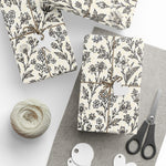 Black Floral Vine Wrapping Papers | Botanical Gift Wrap Roll - Image 4