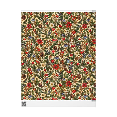 Montana Wildflower Holiday Wrapping Paper | Vintage Botanical Holiday Pattern