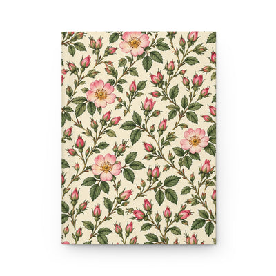 Floral Rose Vine Hardcover Journal — Lined Matte Notebook for Notes & Gift