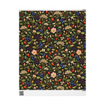 Montana Wildflower & Berry Wrapping Paper | Dark Vintage Botanical Pattern - Image 1