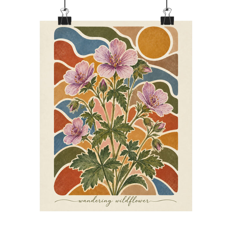 Sticky Geranium | Montana Wildflower Botanical Art Print