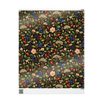 Montana Wildflower & Berry Wrapping Paper | Dark Vintage Botanical Pattern - Image 2