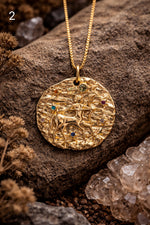 Gold Zodiac Medallion Necklaces – Handmade in Montana - Image 4