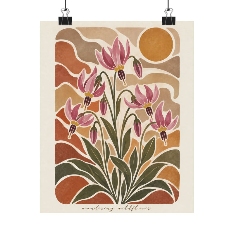 Shooting Star | Botanical Wildflower Art Print