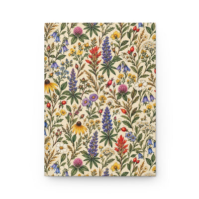 Floral Wildflower Hardcover Journal — Lined Matte Notebook for Nature Lovers