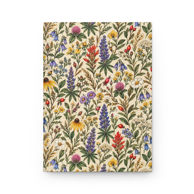 Floral Wildflower Hardcover Journal — Lined Matte Notebook for Nature Lovers