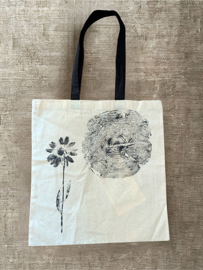 Arnica with Wood Ring | Montana Pressed Botanical Canvas Tote