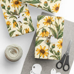 Yellow Arnica Wildflower Pattern Wrapping Papers | Floral Gift Wrap Roll - Image 4
