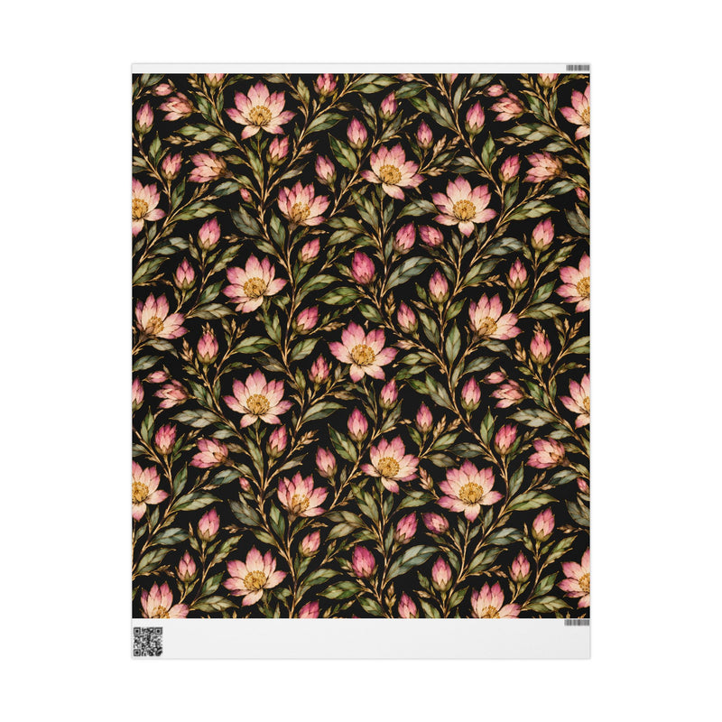 Large Montana Bitterroot Floral Wrapping Papers | Vintage Botanical Gift Wrap