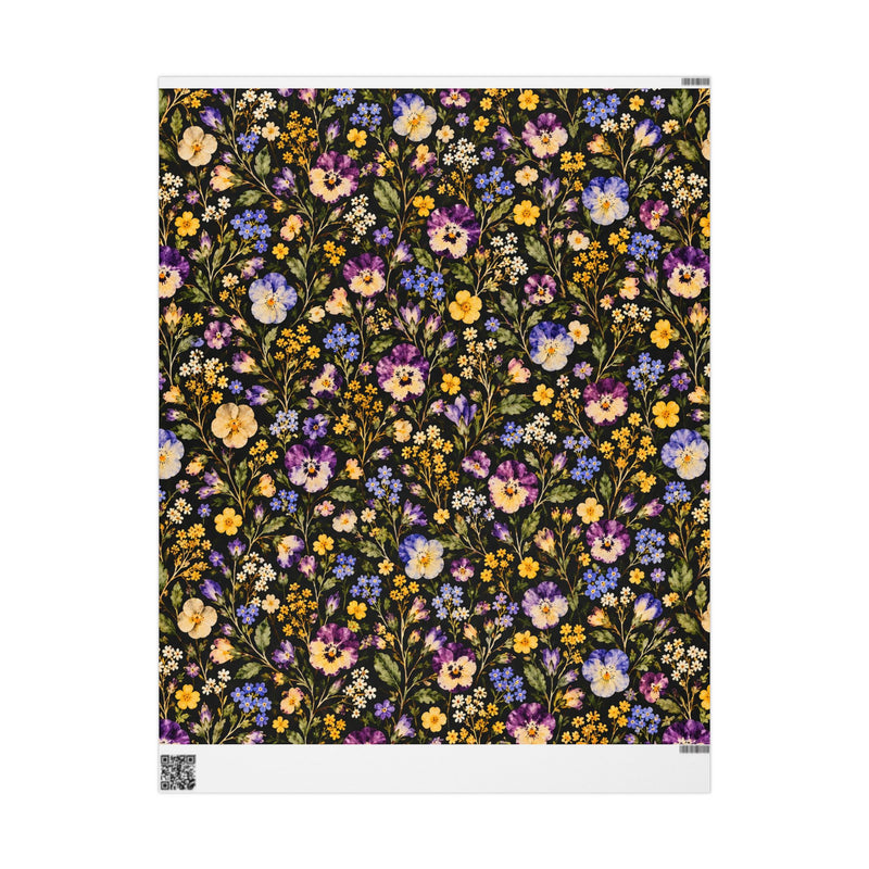 Montana Wildflower Meadow Wrapping Paper | Vintage Botanical Floral Pattern