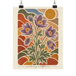 Pasque Flower | Montana Wildflower Botanical Art Print - Image 1