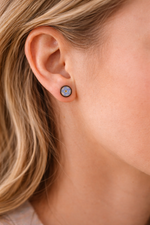 Forget-Me-Not Wildflower Stud Earrings | Pressed Flower Botanical Earrings | Handmade Montana Jewelry - Image 3