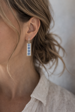 Forget-Me-Not Pressed Flower Rectangular Drop Earrings | Handmade Botanical Jewelry | Montana Wildflower Earrings - Image 2